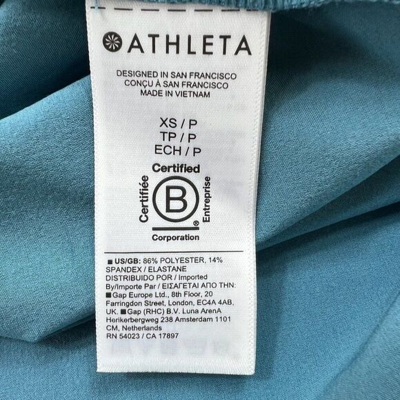 Athleta Savannah Strap Drawstring Waist Mini Dress Blue Size XS - Picture 5 of 9